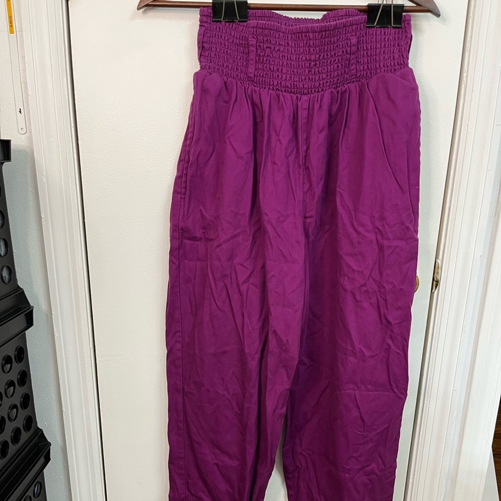Lucy & Yak Vibrant Magenta High-Waist Casual Pants